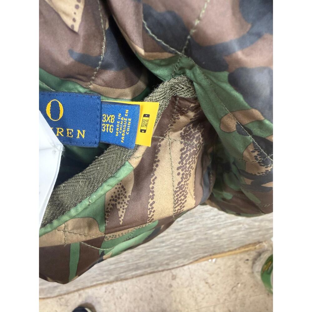 Polo Ralph Lauren Mens Jacket Green Size 3XB Reversible Quilted Camo Barn - Picture 9 of 16
